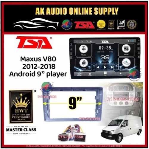 T5 DSP CarPlay◾TSA Maxus V80 2012 - 2018 Android 9'' inch Car Player Monitor