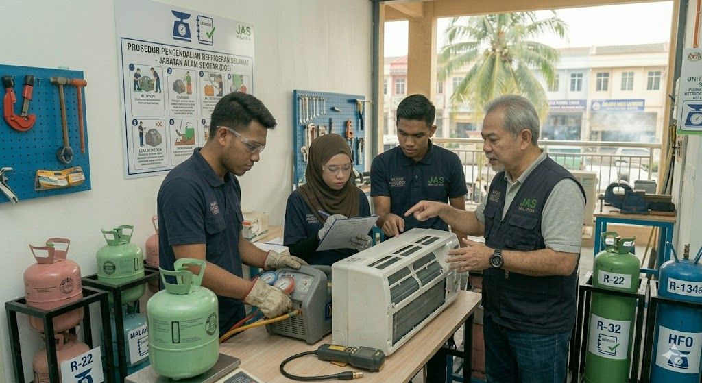 safe refrigerant handling procedures Malaysia DOE