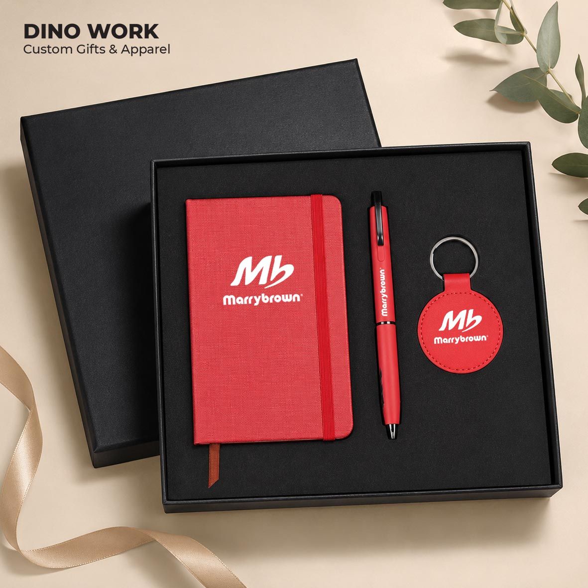 Custom Executive Gift Set (3 in 1) A6 Notebook + Pen + Keychain