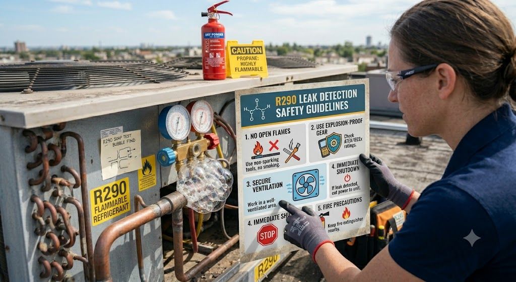R290 leak detection safety guidelines