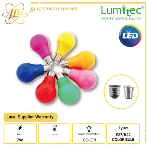 LUMITEC 7W LED E27/B22 COLOR BULB 