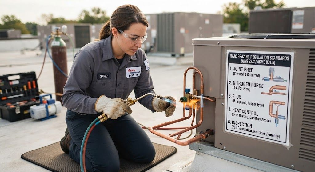 copper tubing brazing HVAC regulations