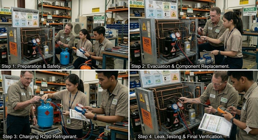 R290 retrofit process step by step