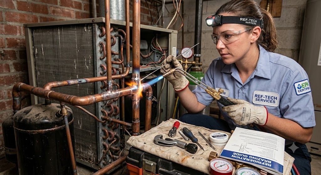 silver brazing refrigeration system repair method