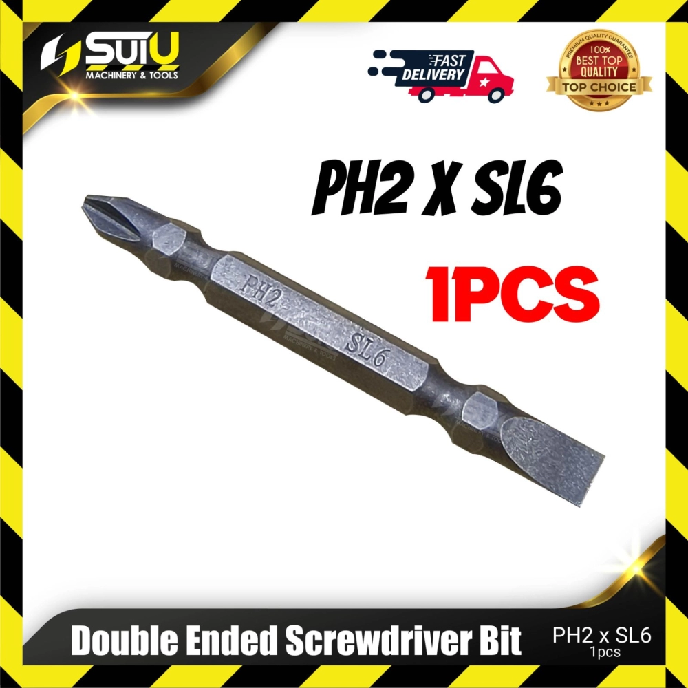 1PCS PH2  x SL6 Double Ended Screwdriver Bit