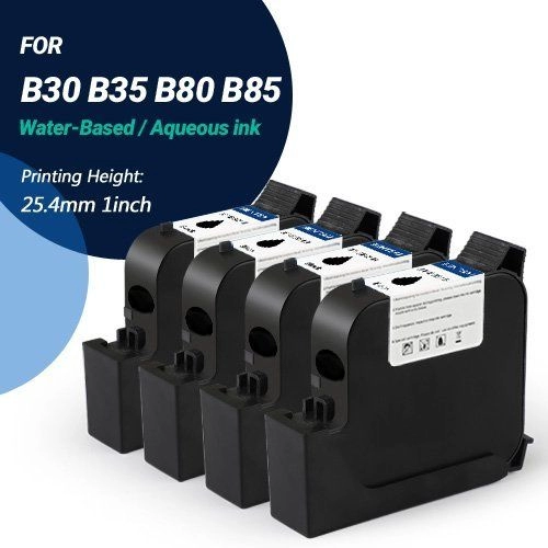 BENTSAI EB21B (Hitam) Inkjet Katrij Dakwat Air Berasaskan untuk B30 B35 B80 B85 Handheld printer - 4 Pek