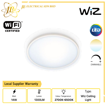 PHILIPS WIZ SUPER SLIM 14W 1300LM IP20 DIMMABLE TUNABLE 2700K-6500K LED SMART CEILING LIGHT