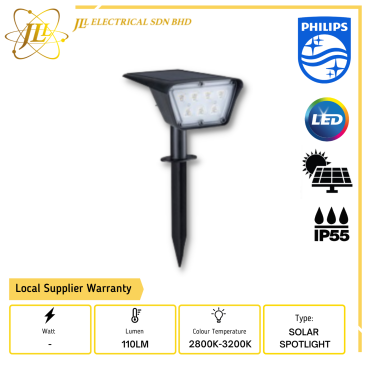 PHILIPS BGC025 LED/730 T1 5V/1.5W 110LM 2800K-3200K IP55 OUTDOOR SOLAR SPIKE SPOTLIGHT