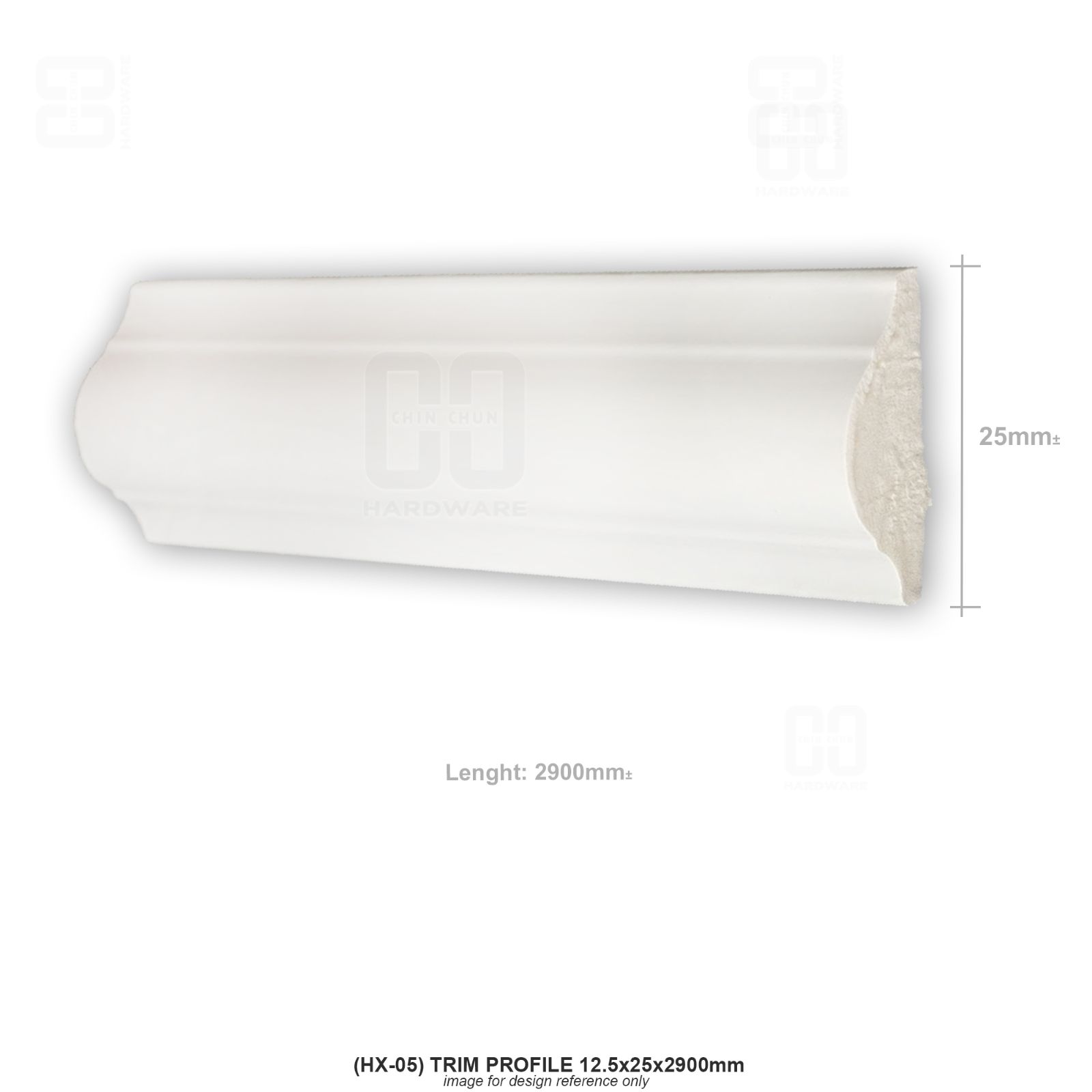 (HX-05) WAINSCOTING TRIM PROFILE 12.5x25x2900mm