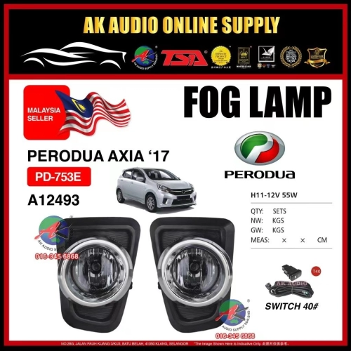 PERODUA AXIA 2017 - 2020 OEM FULL SET FOG LAMP SPOTLIGHT PD-753E - A12493