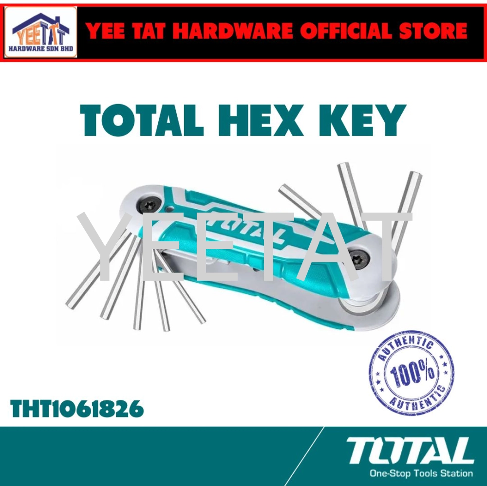 [ TOTAL ] THT1061826 Hex Key 8pcs / set Cr-V (Chrome Vanadium Steel)