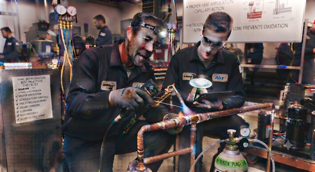 refrigeration brazing nitrogen flow technique