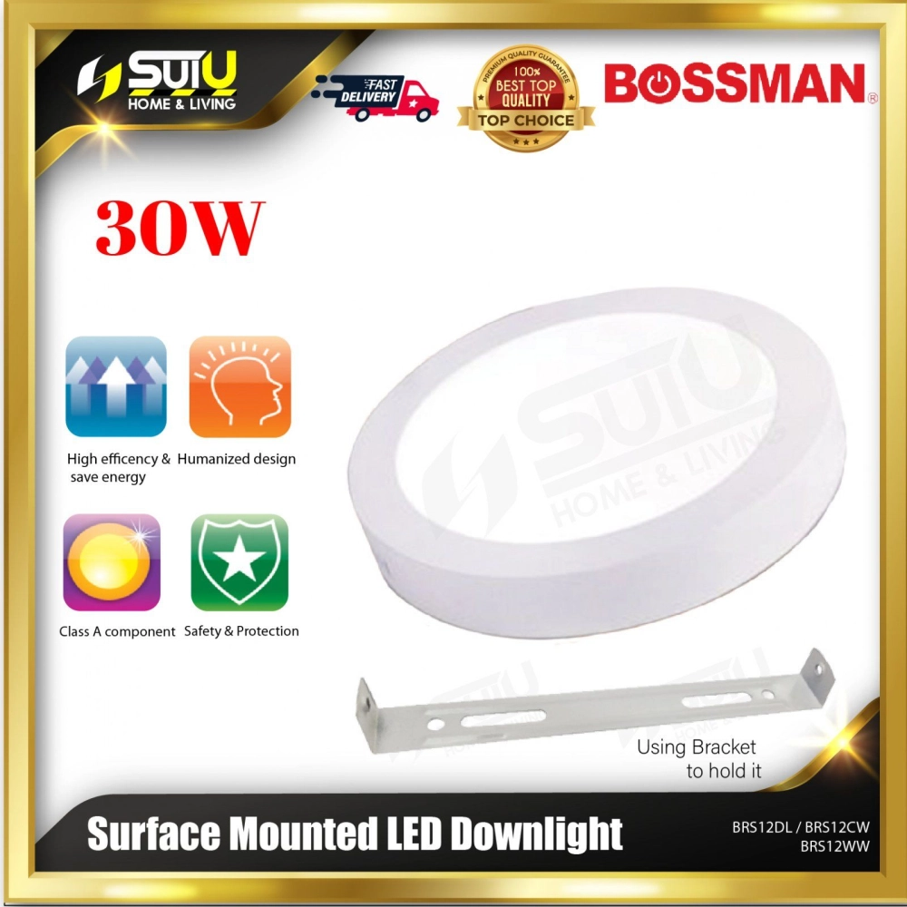 BOSSMAN BRS12DL / BRS12CW / BRS12WW Surface Mounted LED Downlight