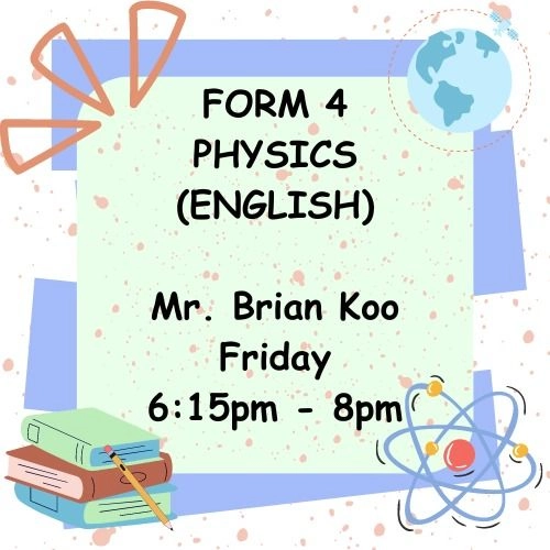 F4 Physics Online Live Class English (Friday)