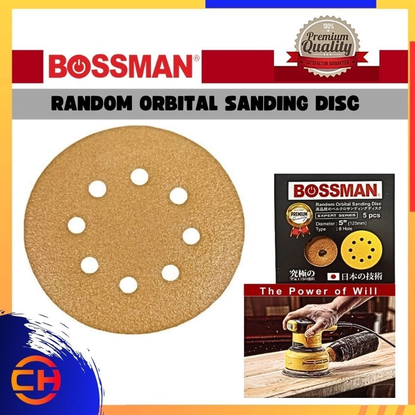 BOSSMAN ABRASIVE PRODUCTS RANDOM ORBITAL SANDING DISC ( 5 PCS / BOX)