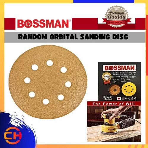 BOSSMAN ABRASIVE PRODUCTS RANDOM ORBITAL SANDING DISC ( 5 PCS / BOX) - CHENG HUAT HARDWARE (SENTUL) SDN BHD