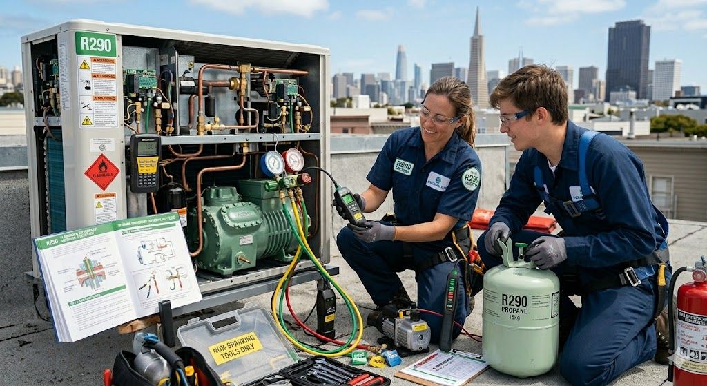 R290 flammable refrigerant servicing
