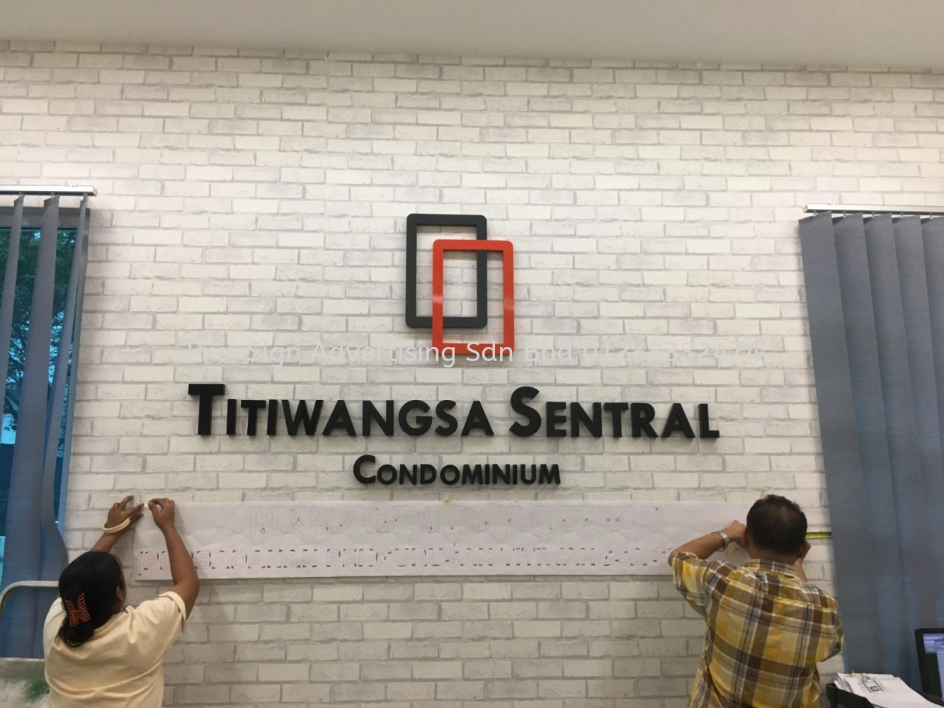 EG BOX UP AND 10 MM THICK ACRYLIC CUT OUT SIGNAGE (TITIWANGSA SENTRAL MANAGEMENT OFFICE, KL, 2019)