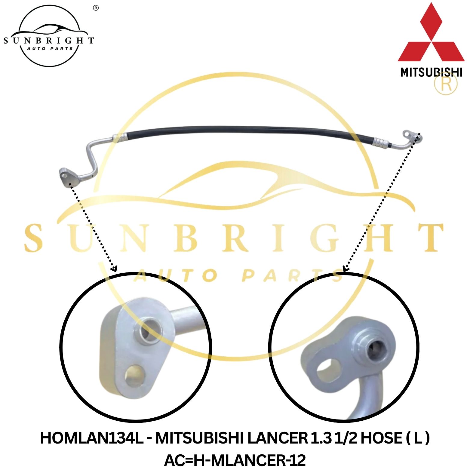 HOMLAN134L - MITSUBISHI LANCER 1.3 1/2 HOSE ( L ) AC=H-MLANCER-12