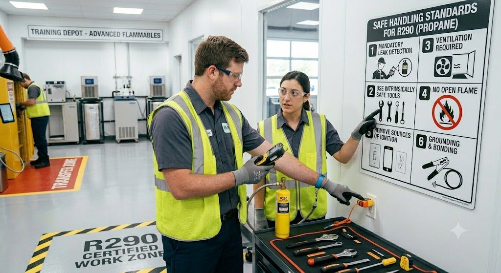 R290 refrigerant handling safety standards