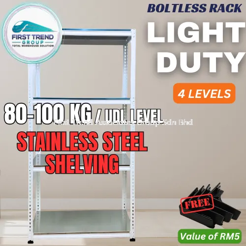 Light Duty Boltless Rack STAINLESS STEEL Rak Besi Store Multipurpose Rack Home Rak Serbaguna