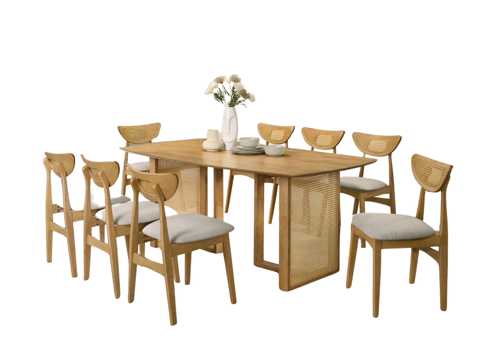 KYSON WOODEN DINING SET  (NATURAL BEECH)