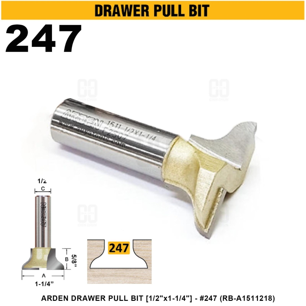 ARDEN DRAWER PULL BIT 1/2"x1-1/4" #247 (RB-A1511218)