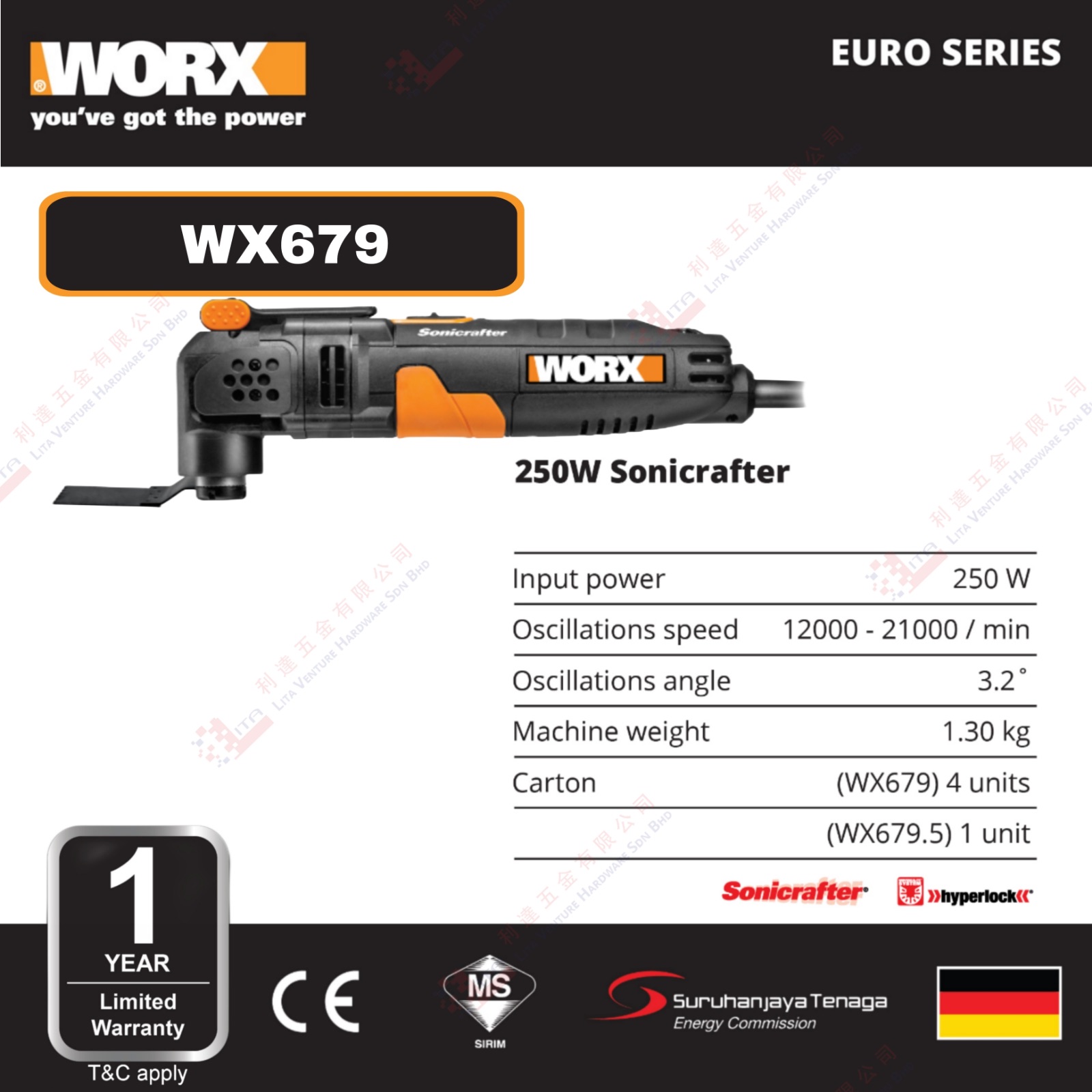 WORX BRAND 250W SONICRAFTER - WX679