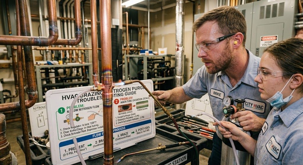 refrigeration copper brazing nitrogen technique