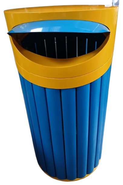 Slatted Metal Outdoor Litter Bin – MOB-2506PC-G