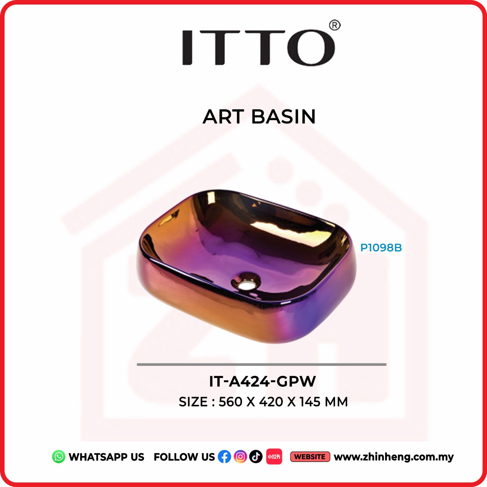 ITTO ART BASIN IT-A424-GPW