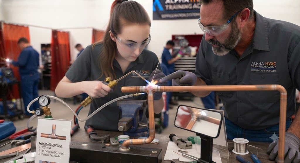 HVAC brazing inspection leak prevention methods