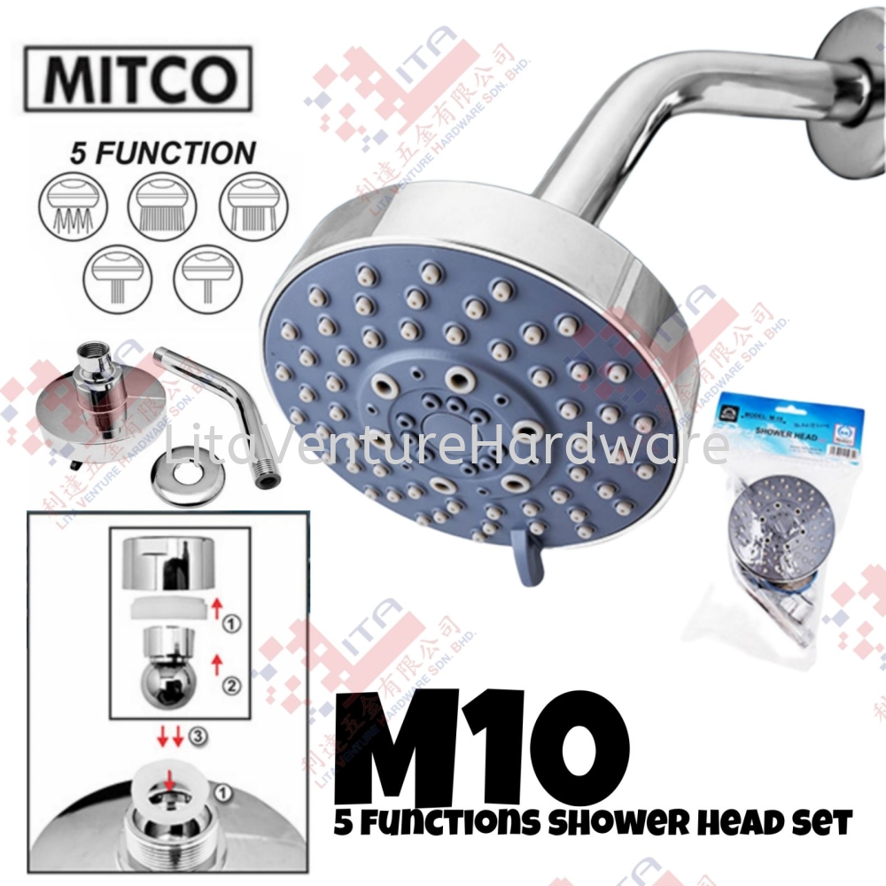MITCO BRAND 5 FUNCTIONS SHOWER HEAD SET - M10