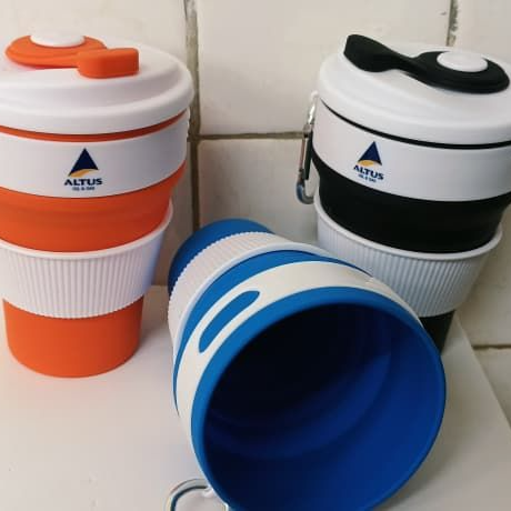 Silicone Collapsible Mug AM61 Capvault 355ml Custom Print Sabah | Eco Reusable Corporate Gift Kota Kinabalu