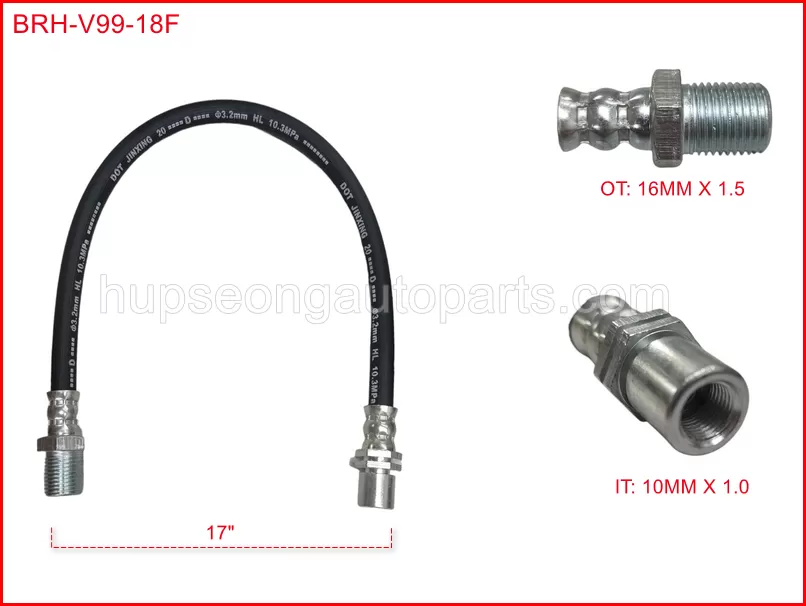 DAIHATSU 90049-22063 V99 FRONT BRAKE HOSE #BRH10101010 17" #BRH=1IO(BRH-V99-18F)