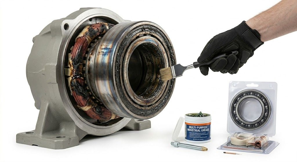 Electric Bearing Lubrication Failure Repair