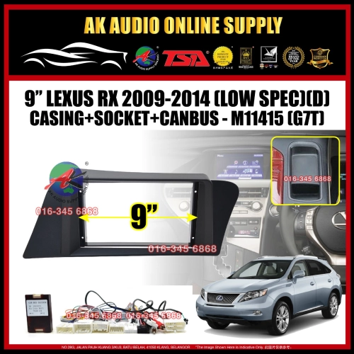 Lexus RX 2009 - 2011 ( Low Spec With Canbus G7T ) Android Player 9" inch Casing + Socket - M11415