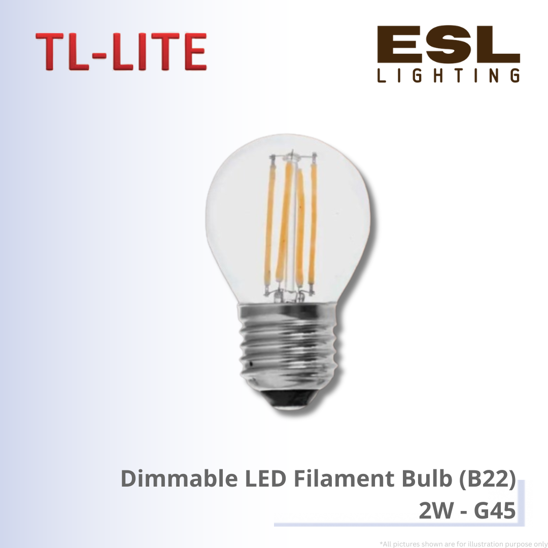 TL-LITE Dimmable LED Filament Bulb (B22) 2W - G45