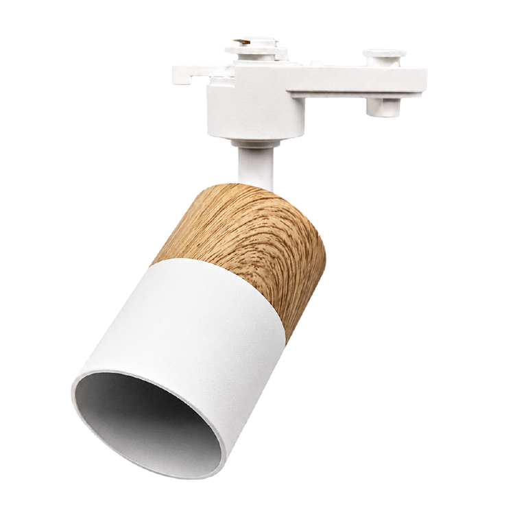 TS2206 LEDTrack Light GU10 Bulb White + Wood