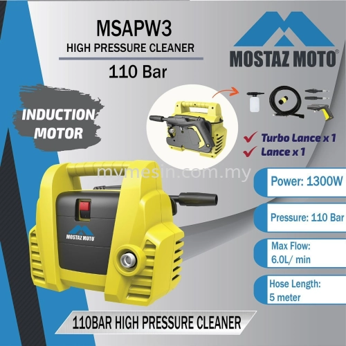 Mostaz Moto MSAPW3 High Pressure Cleaner  - Induction Motor 110 Bar