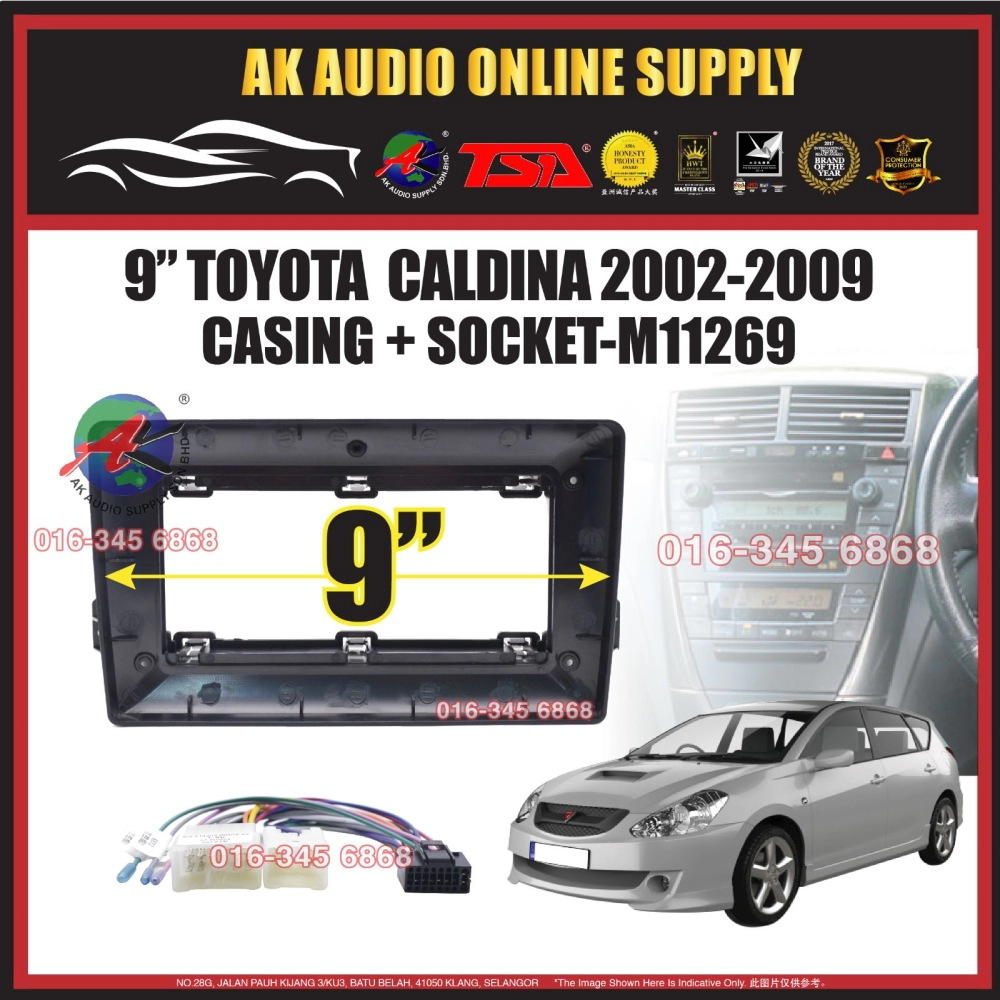 Toyota Caldina 2002 - 2007 Android Player 9" inch Casing + Socket -M11269