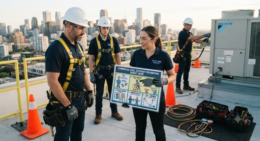 commercial HVAC accident prevention height guide