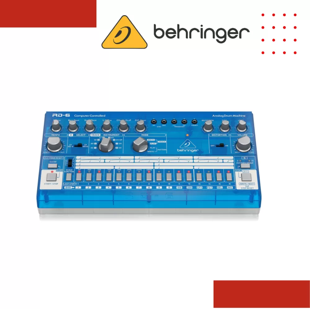 Behringer RD-6-BB Analog Drum Machine - Blue Translucent