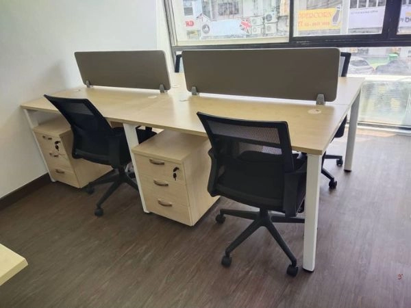 Office Furniture Subang Jaya Office Workstation Table Cluster Of 4 Seater | Office Cubicle | Office Partition | Meja Pejabat