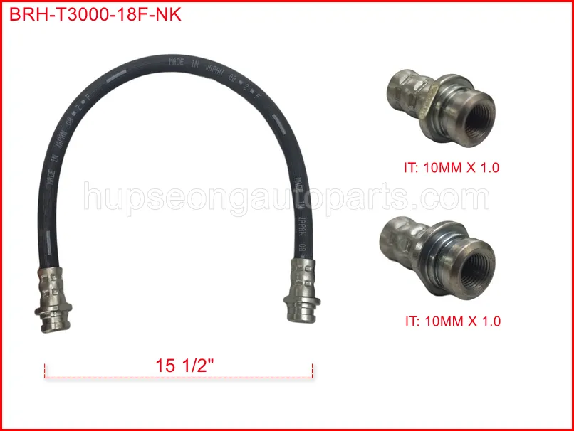 FORD WO24-43-810 T3000 FRONT BRAKE HOSE #NIKKO #BRH10101010 15 1/2" #BRH=2I (BRH-T3000-18F-NK)