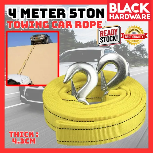 BLACK HARDWARE Car Vehicle Emergency Steel Wire Cable Towing Rope 5 ton Boat Tali Tarik Penarik Kereta Pokok Tunda 拖車 带绳