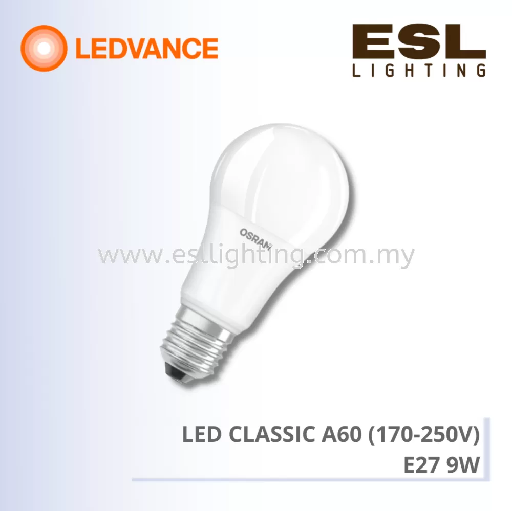 LEDVANCE LED CLASSIC A60 (170-250V) LV CLA 9W/827 865 170-250V FR E27 - 4058075703360 4058075703391