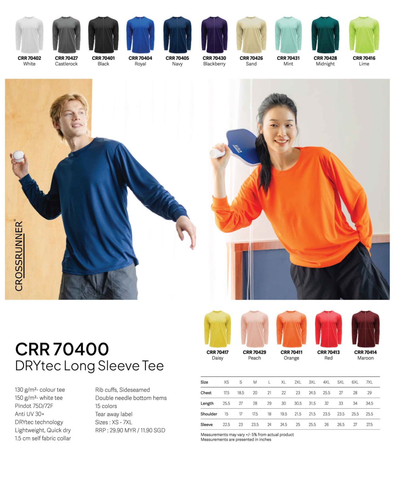 CRR 70400 - DRYTEC LONG SLEEVE TEE