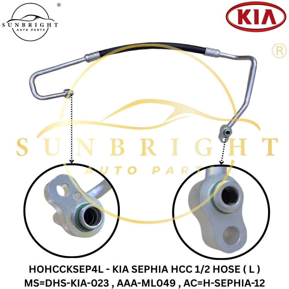 HOHCCKSEP4L - KIA SEPHIA HCC 1/2 HOSE ( L ) MS=DHS-KIA-023 , AAA-ML049 , AC=H-SEPHIA-12