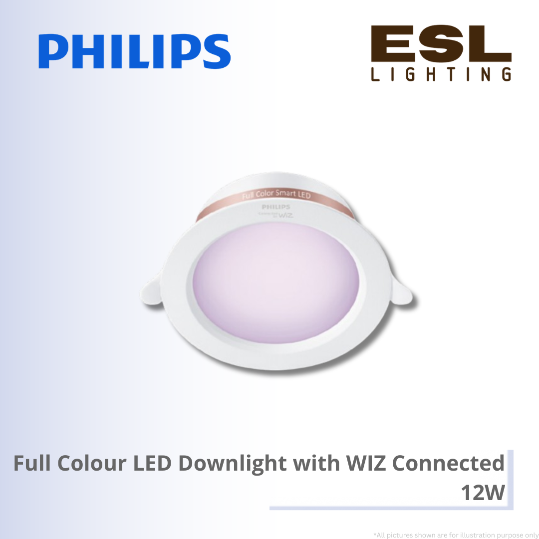PHILIPS Full Colour LED Downlight with WIZ Connected - 12W